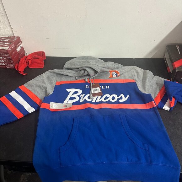 Mitchell And Ness Throwbacks Hoodie Denver Bronco Hoodie X-LARGE - Picture 1 of 9